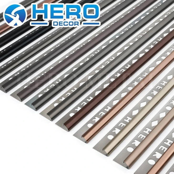 Chrome floor stainless steel ceramic tile trim